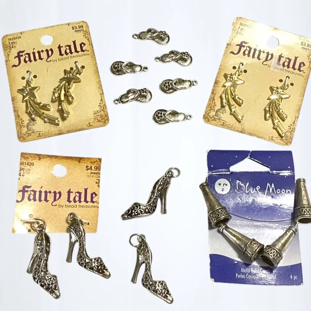 Charms Jewelry Craft Supplies Shooting Stars Shoes High Heels Flip Flops Metal